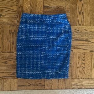 Sandro Royal Blue Tweed Pencil Skirt